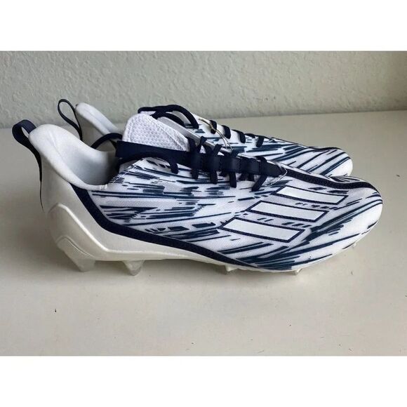 Adidas Adizero Football Cleats White Navy Blue Shoes GZ6912 Men's Sz 14 NEW - Picture 5 of 11
